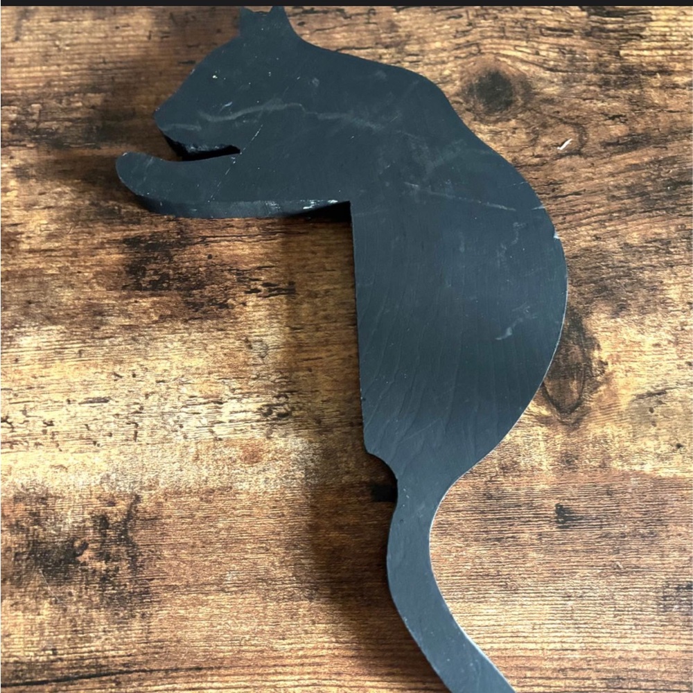Vintage Sam Young wooden Black Cat Silhouette Wall Decor